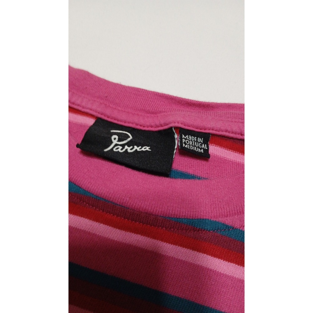 Parra Men's 100% Cotton Mid Weight Pink Striped Long Sleeve‎ Shirt Size Medium - Picture 3 of 9